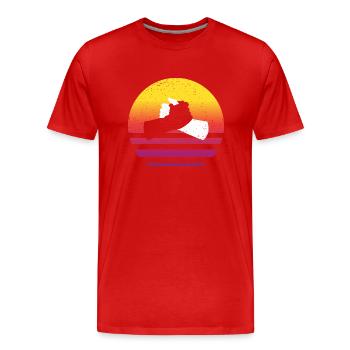 Poignée de main noir blanc Style rétro Vintage - T-shirt bio Premium Homme - rouge - Devant - Damien (186cm)