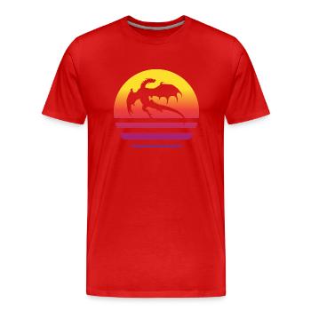 Dragon Retro Style Vintage - Men's Premium Organic T-Shirt - red - Front - Damien (186cm)