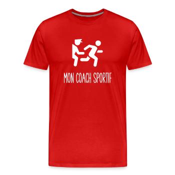 mon coach sportif - T-shirt bio Premium Homme - rouge - Devant - Damien (186cm)