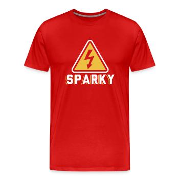 Elektriker Strom Elektrizität Elektrotechnik - Männer Premium Bio T-Shirt - Rot - Vorne - Damien (186cm)