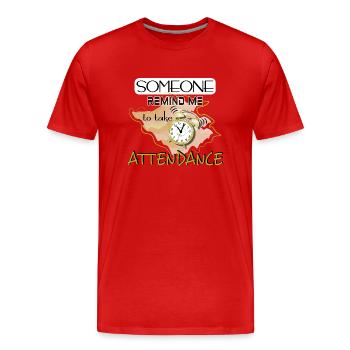 Wecker-Klingelton-Erinnerung - Männer Premium Bio T-Shirt - Rot - Vorne - Damien (186cm)