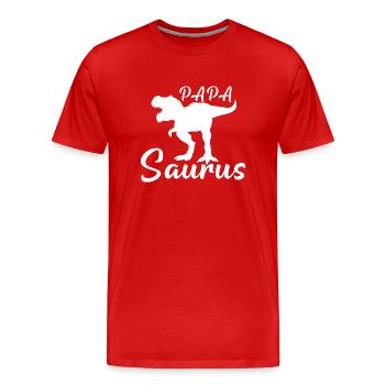 Dinosaurs 2 - Männer Premium Bio T-Shirt - Rot - Vorne - Damien (186cm)