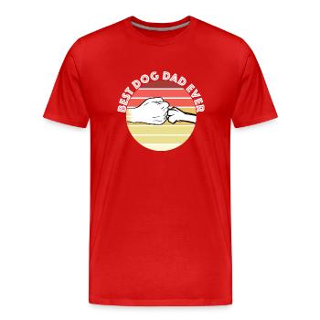 Best Dog Dad Ever. - Männer Premium Bio T-Shirt - Rot - Vorne - Damien (186cm)