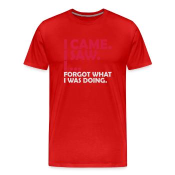 I came saw forget - Men's Premium Organic T-Shirt - red - Front - Damien (186cm)