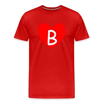 ich liebe dich sehr b - Männer Premium Bio T-Shirt - Rot - Vorne - Damien (186cm)
