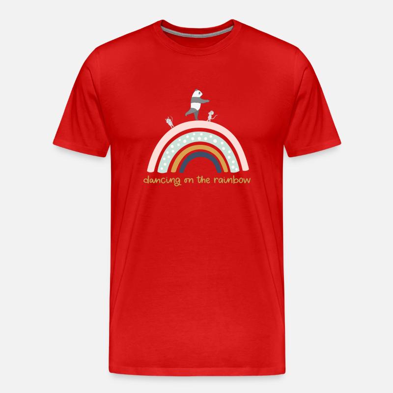 dancing on the rainbow - Männer Premium Bio T-Shirt - Rot