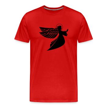 Ange priant - T-shirt bio Premium Homme - rouge - Devant - Damien (186cm)