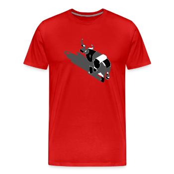 Gadi die stilisierte Kuh - Männer Premium Bio T-Shirt - Rot - Vorne - Damien (186cm)