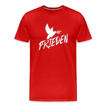 Frieden - Männer Premium Bio T-Shirt - Rot - Vorne - Damien (186cm)