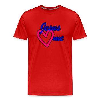 Jesus loves me Jesus loves me - Men's Premium Organic T-Shirt - red - Front - Damien (186cm)