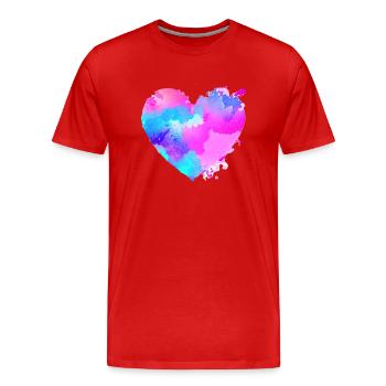 Engagement Valentine's Day Wedding Love Mother's Day - Men's Premium Organic T-Shirt - red - Front - Damien (186cm)