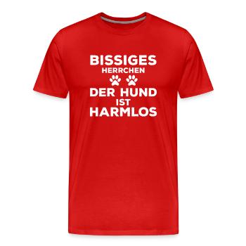 Dog Hund - Männer Premium Bio T-Shirt - Rot - Vorne - Damien (186cm)