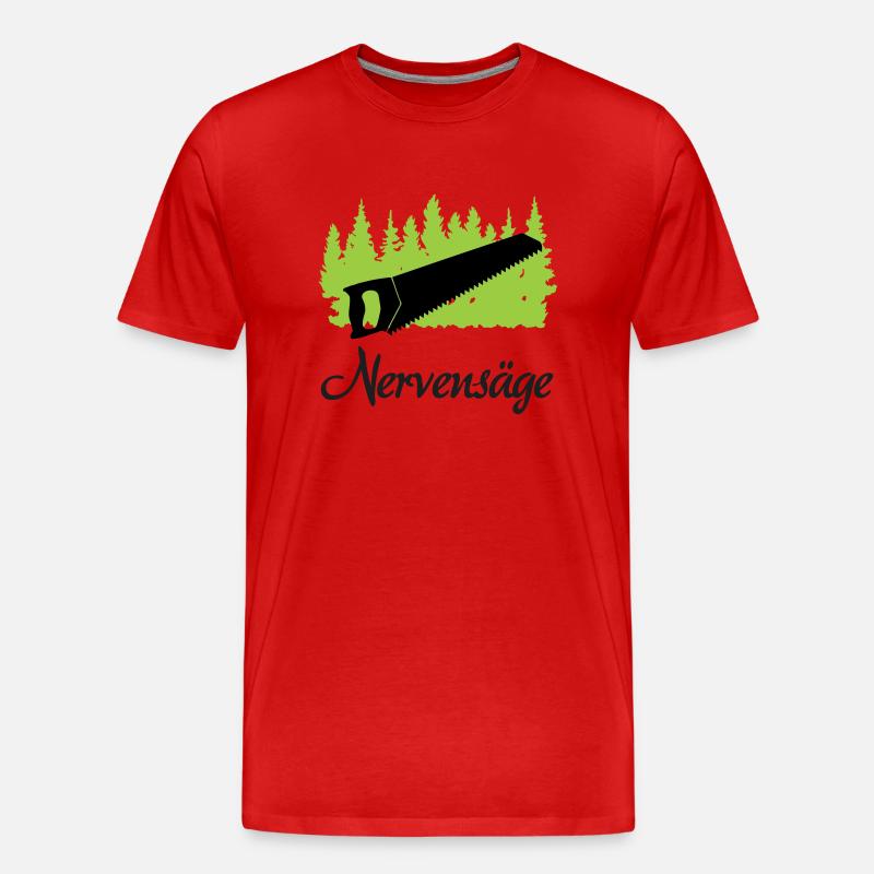 "Nervensäge: Charmante Unruhe" - Männer Premium Bio T-Shirt - Rot
