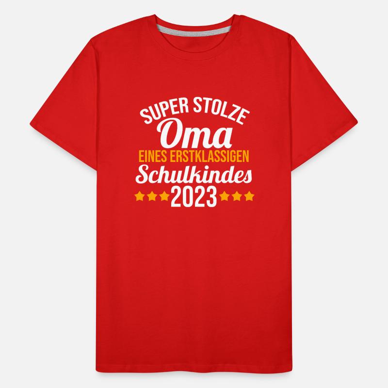 Stolze Oma eines Schulkind 2023 Einschulung Männer Premium Bio T-Shirt