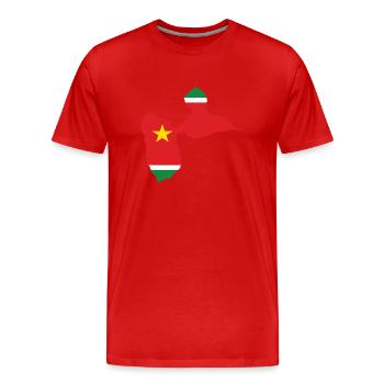 drapeau carte geographique de la guadeloupe - T-shirt bio Premium Homme - rouge - Devant - Damien (186cm)