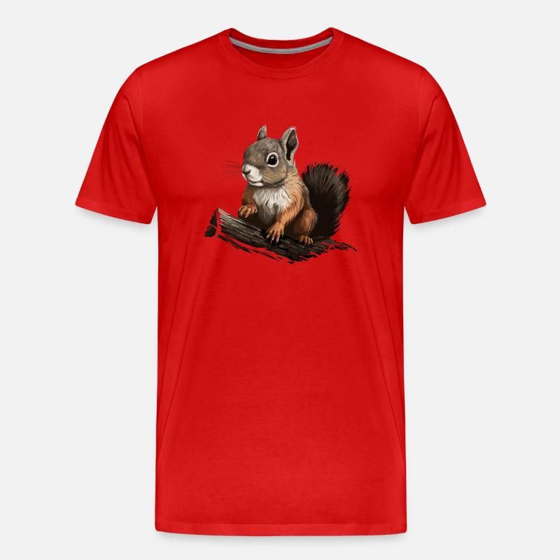 Eichhörnchen Wald Baumhörnchen Hörnchen - Männer Premium Bio T-Shirt - Rot