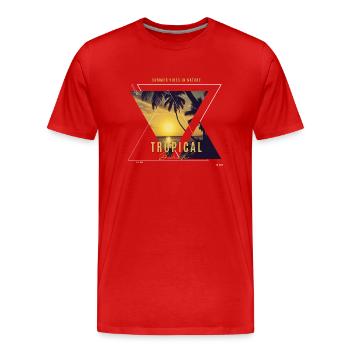 Beach - Männer Premium Bio T-Shirt - Rot - Vorne - Damien (186cm)