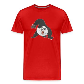 Panda - Männer Premium Bio T-Shirt - Rot - Vorne - Damien (186cm)