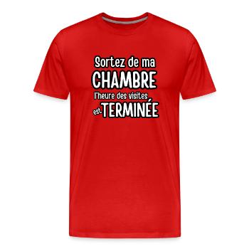 sortez de ma chambre - T-shirt bio Premium Homme - rouge - Devant - Damien (186cm)