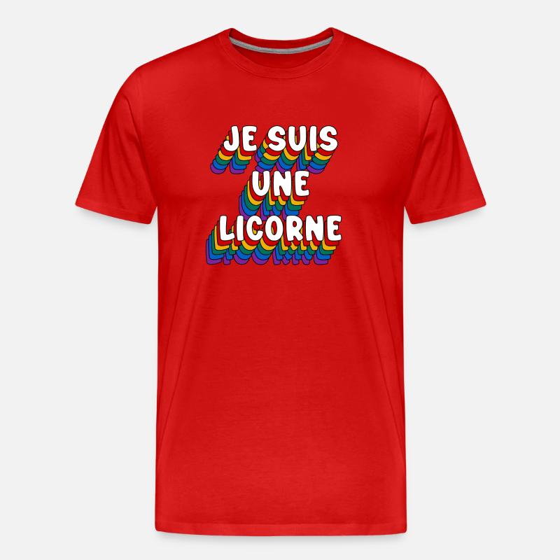 ICH BIN EIN EINHORN - Männer Premium Bio T-Shirt - Rot