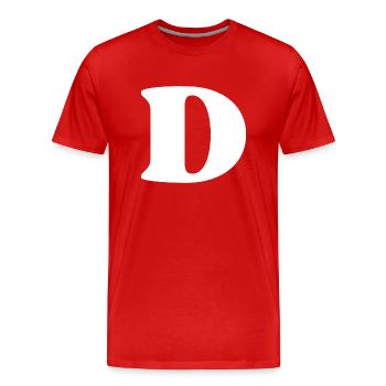 Buchstabe d - Männer Premium Bio T-Shirt - Rot - Vorne - Damien (186cm)