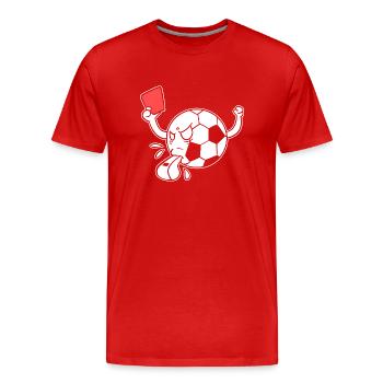 Funny Soccer Ball Sportbeamter - Männer Premium Bio T-Shirt - Rot - Vorne - Damien (186cm)