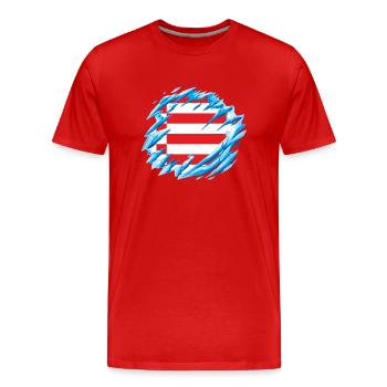 Bremen Flagge Bremer Fahne - Männer Premium Bio T-Shirt - Rot - Vorne - Damien (186cm)