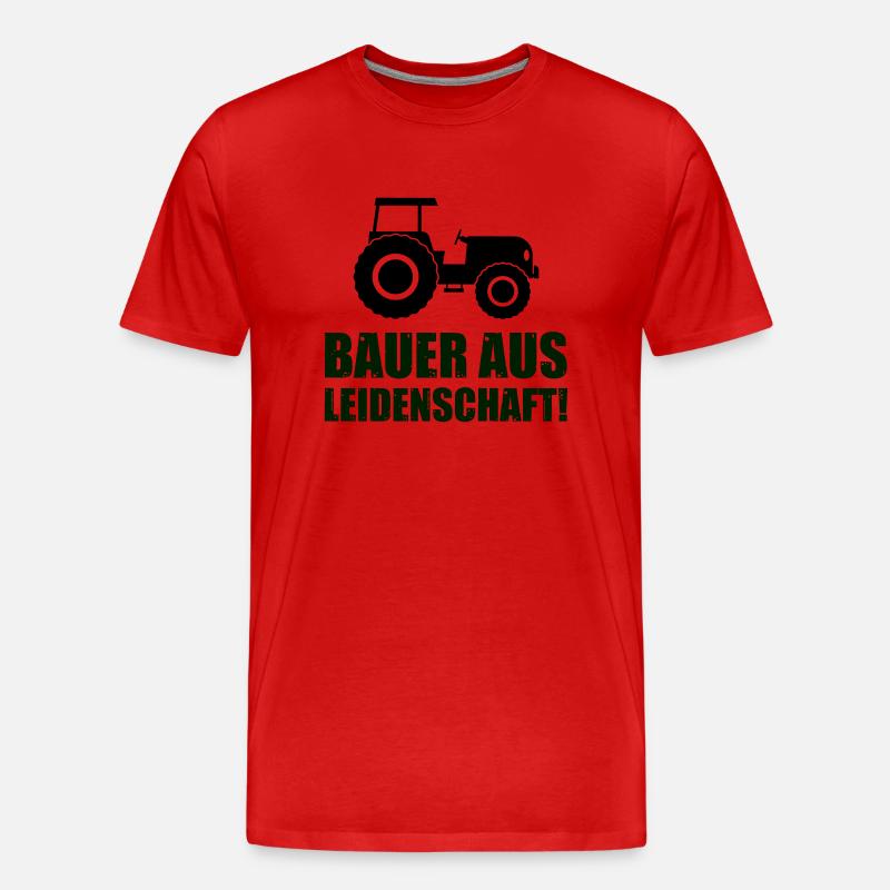 bauer aus leidenschaft - Männer Premium Bio T-Shirt - Rot