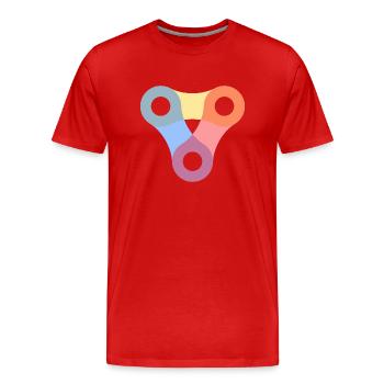 Chaîne de vélo - T-shirt bio Premium Homme - rouge - Devant - Damien (186cm)