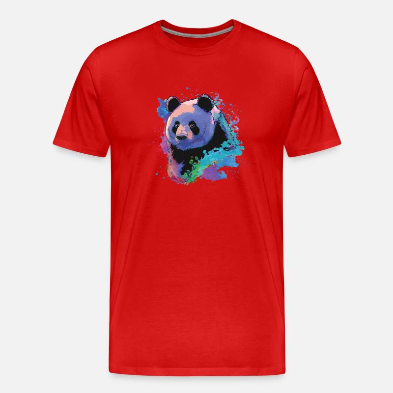 Panda - Männer Premium Bio T-Shirt - Rot