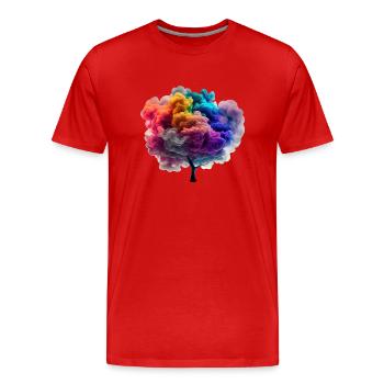 Baum aus Rauch - Männer Premium Bio T-Shirt - Rot - Vorne - Damien (186cm)