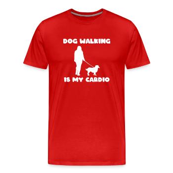 Dog Walking Is My Cardio Hund Gassigehen - Männer Premium Bio T-Shirt - Rot - Vorne - Damien (186cm)