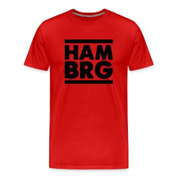 Hambourg - T-shirt bio Premium Homme - rouge - Devant - Damien (186cm)