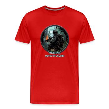 Heimatschutzkompanie HSchKp Westfalen - Männer Premium Bio T-Shirt - Rot - Vorne - Damien (186cm)