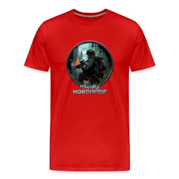 Heimatschutzkompanie HSchKp Nordheide - Männer Premium Bio T-Shirt - Rot - Vorne - Damien (186cm)