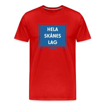 The whole of Skåne's team Lomma Malmö - Men's Premium Organic T-Shirt - red - Front - Damien (186cm)