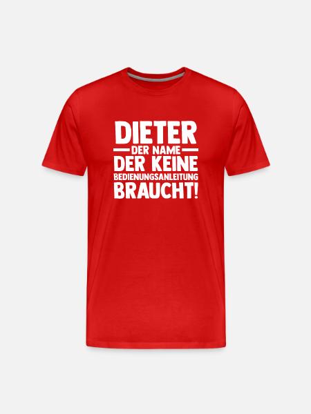 First name Dieter - Men's Premium Organic T-Shirt - red