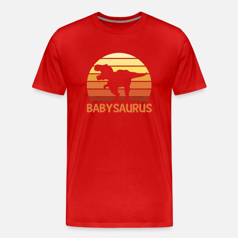 Babysaurus Dino Dinosaurier - Männer Premium Bio T-Shirt - Rot