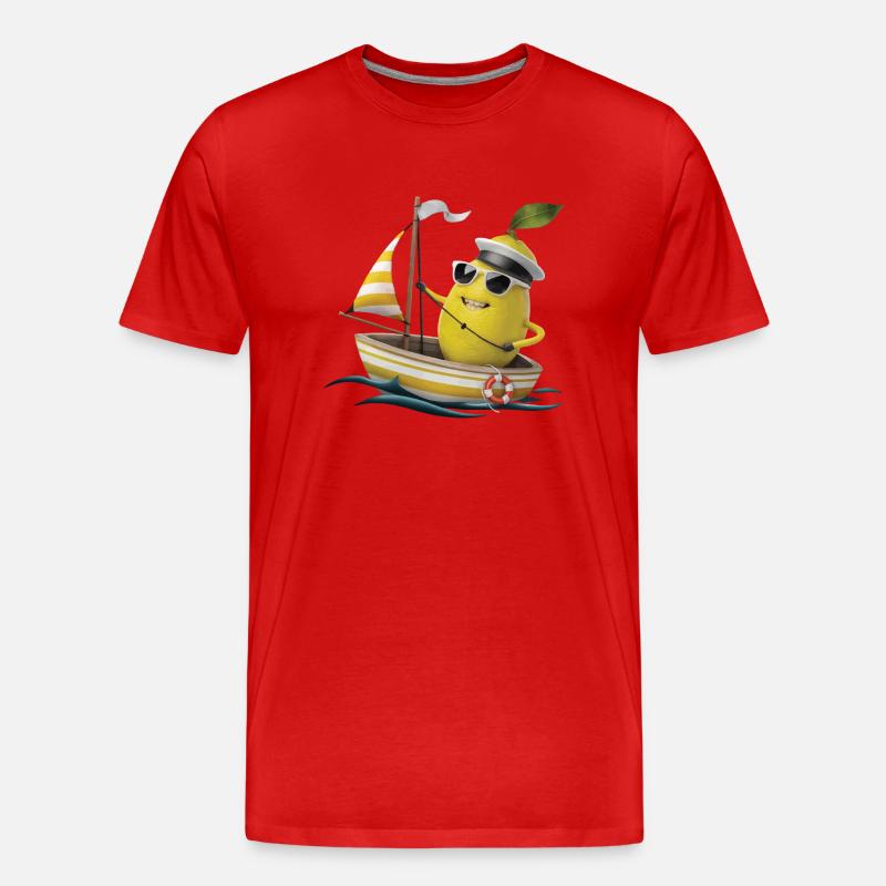 Obst Zitrone Bootfahren Geschenk - Männer Premium Bio T-Shirt - Rot