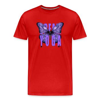 yoga de rêve - T-shirt bio Premium Homme - rouge - Devant - Damien (186cm)