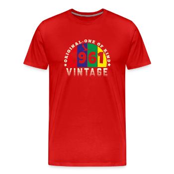 Vintage 1961 Retro - Bursdag - T-shirt bio Premium Homme - rouge - Devant - Damien (186cm)