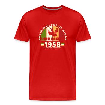 1958 Vintage Geburtstag Legende Geschenk - Männer Premium Bio T-Shirt - Rot - Vorne - Damien (186cm)