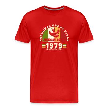 1979 Vintage Anniversaire Légende Cadeau - T-shirt bio Premium Homme - rouge - Devant - Damien (186cm)