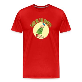 Conception d’argent d’exposition pour les professionnels à revenu élevé - T-shirt bio Premium Homme - rouge - Devant - Damien (186cm)