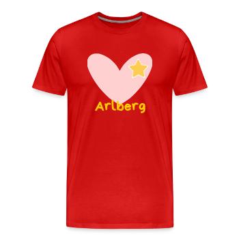 Arlberg - Skireise - Skifahren - Skiurlaub - Männer Premium Bio T-Shirt - Rot - Vorne - Damien (186cm)