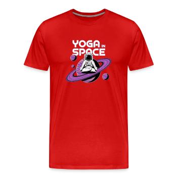 yoga dans l'espace - T-shirt bio Premium Homme - rouge - Devant - Damien (186cm)