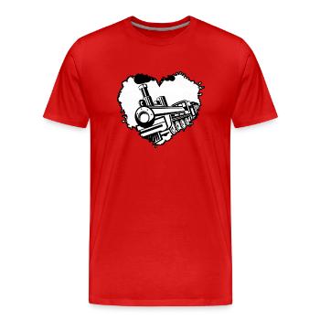Railway train driver railway station railway worker - Men's Premium Organic T-Shirt - red - Front - Damien (186cm)