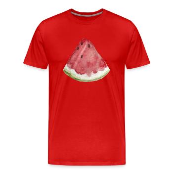 Watermelon slice - Men's Premium Organic T-Shirt - red - Front - Damien (186cm)