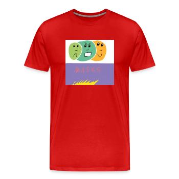 Autistic Art - Masks - Männer Premium Bio T-Shirt - Rot - Vorne - Damien (186cm)