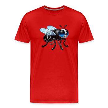 Stubenfliege - Männer Premium Bio T-Shirt - Rot - Vorne - Damien (186cm)
